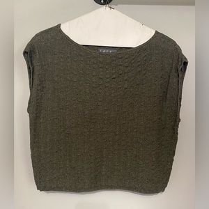 LAFA by Carole Wang Olive Green Knit Top - Size S